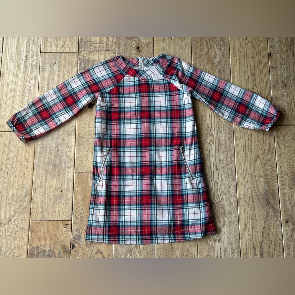 Baby Gap Plaid Long Sleeve Zipper Dress size 5
